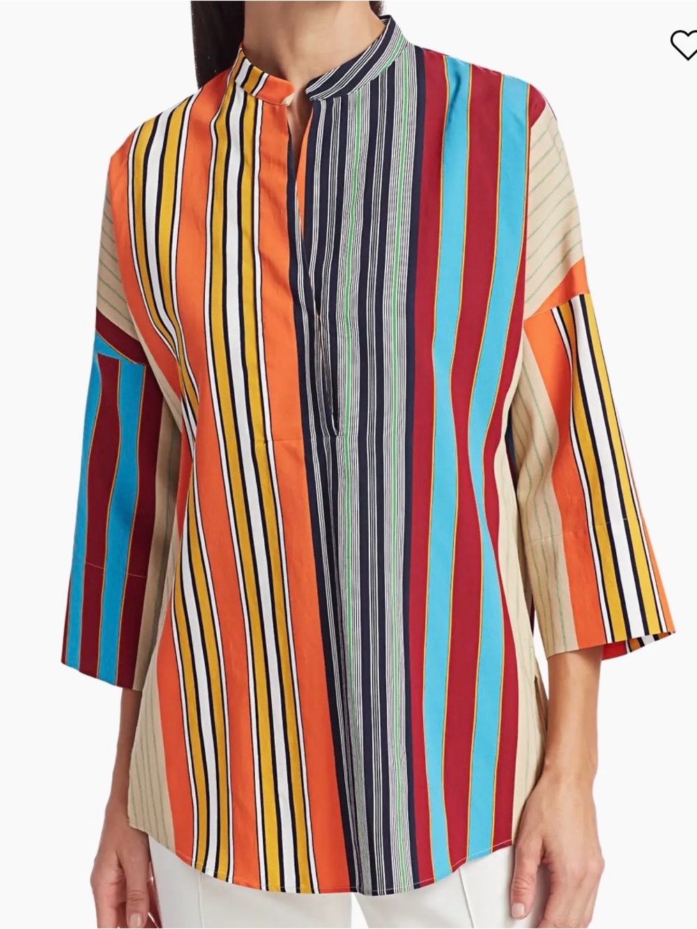 Akris punto Parasol Striped Kimono Blouse Size 8